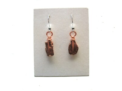 Raw Copper Nugget Metalwork Earrings Jewelry handmade in the USA - image5